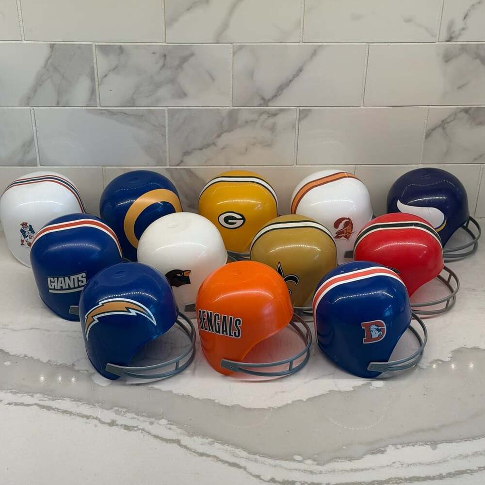 Vintage Lot of 12 Laich 1974 Mini NFL Team Football Helmets Collectibles